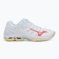 Дамски обувки за волейбол Mizuno Wave Voltage 2 white/calypso coral/pale banan 2