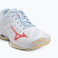 Дамски обувки за волейбол Mizuno Wave Voltage 2 white/calypso coral/pale banan 7