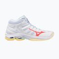 Дамски обувки за волейбол Mizuno Wave Voltage 2 Mid white/calypso coral/pale banan