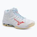 Дамски обувки за волейбол Mizuno Wave Voltage 2 Mid white/calypso coral/pale banan