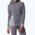 Дамско яке за бягане Mizuno Active Warm Hybrid Full Zip с качулка quicksilver