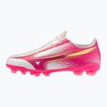 Детски футболни обувки Mizuno Alfa III Select Jr FG white/fuchsia purple