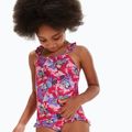 Детски бански от една част Speedo Learn To Swim Printed Frill Thinstrap cherry pink/sweet taro/hellium 5