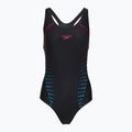 Дамски цял бански костюм Speedo Allover Panel Laneback black/purple