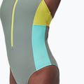 Speedo Zip Colorblock мек маслинов дамски бански от една част 4