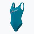 Speedo дамски бански костюм от една част Logo Deep U-Back peacock/pumpkin spice/marine blue 2