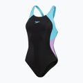 Speedo Colourblock Splice Muscleback дамски бански от една част черен/сладколилав/синьо пиктон 2