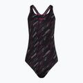 Дамски бански костюм от една част Speedo HyperBoom Allover Medalist black/electric pink/usa charcoal