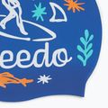 Speedo Junior Силиконова шапка за плуване с печат, синьо/бяло 3