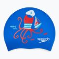 Speedo Junior Печатана силиконова шапка за плуване cobalt/watermelon/white за деца 2