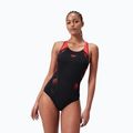 Бански костюм от една част Speedo Placement Laneback black/siren red/plum dandy 6