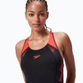 Бански костюм от една част Speedo Placement Laneback black/siren red/plum dandy 9