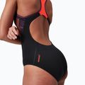 Бански костюм от една част Speedo Placement Laneback black/siren red/plum dandy 11