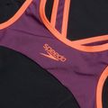 Бански костюм от една част Speedo High Neck Splice Cross Back black/plum dandy/siren red 3