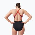 Бански костюм от една част Speedo High Neck Splice Cross Back black/plum dandy/siren red 7