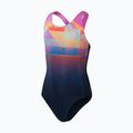 Детски бански костюм от една част Speedo Digital Placement Splashback true navy/kiki pink/siren red/matcha