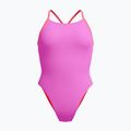 Дамски цял бански костюм Speedo Solid Lattice Tie-Back neon violet
