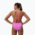 Дамски цял бански костюм Speedo Solid Lattice Tie-Back neon violet 7