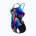 Дамски цял бански костюм Speedo Allover Digital Leaderback lava blur/speedo black 2