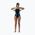 Дамски цял костюм за плуване Speedo Placement Laneback turquoise gem 2