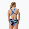 Дамски цял бански костюм Speedo FL Printed Leaderback ripple melody/lagoon blue 2