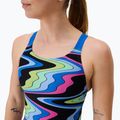 Дамски цял бански костюм Speedo FL Printed Leaderback ripple melody/lagoon blue 4