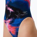 Дамски цял бански костюм Speedo FL Printed Turnback electro static/lagoon blue 6