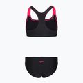 Детски бански костюм от две части Speedo Medley Logo Racerback 2pc anthracite/pink 2