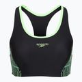 Дамски бански костюм от две части Speedo Placement Raceback 2pc anthracite/clover 3