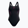 Дамски цял костюм за плуване Speedo Placement Muscleback anthracite/clover 6