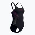 Дамски цял костюм за плуване Speedo Placement Muscleback anthracite/clover 7