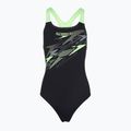 Дамски цял костюм за плуване Speedo Medley Logo Medalist anthracite/clover
