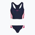 Дамски цял костюм за плуване Speedo Colourblock Splice 2.0 peacoat/pink