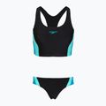 Дамски цял костюм за плуване Speedo Colourblock Splice 2.0 anthracite/mayanblue