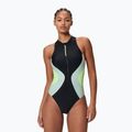 Дамски цял бански костюм Speedo Ocean Flex Zip black/pale clover