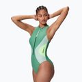 Дамски цял бански костюм Speedo Ocean Flex Zip fortune green/pale clover 3