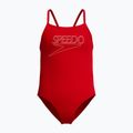 Детски цял бански Speedo Endurance+ Logo Thinstrap high risk red