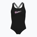 Детски бански костюм от една част Nike Swim Girls Logo Tape Crossback black/playful pink/white/playful pink