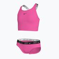 Детски бански от две части Nike Logo Tape Crossback Midkini хипер розово 3