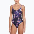Nike Floral Blur V-Neck дамски бански от една част черен