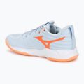 Дамски обувки за волейбол Mizuno Wave Momentum Pro blue finch/lava orange/flamingo coral 3