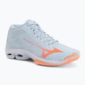 Дамски обувки за волейбол Mizuno Wave Lightning Pro Mid blue finch/lava orange/flamingo coral