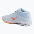 Дамски обувки за волейбол Mizuno Wave Lightning Pro Mid blue finch/lava orange/flamingo coral 3