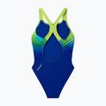 Детски цял бански костюм Speedo Digital Placement Powerback night watch/citrus green 2