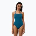 Дамски цял бански костюм Speedo Endurance+ с лого и тънки презрамки в цвят тийл абис 3