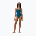 Дамски цял бански костюм Speedo Endurance+ с лого и тънки презрамки в цвят тийл абис 4