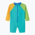 Детски цял бански костюм Speedo Colorblock Zip LS aqua breeze