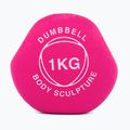 Гумиран дъмбел/гира Body Sculpture BW 513 z PVC 1 kg pink 4