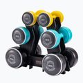 Комплект дъмбели със стойка Body Sculpture Smart Bw 108Dt 24 kg yellow/blue/black