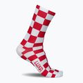 LUXA Squares чорапи за колоездене червено и бяло LUAMSSQRS